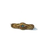 antique 9ct gold brooch measures pprox 3.6cm by 1.2cm 2.4g