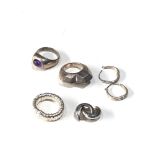 5 silver links of london rings and earrings
