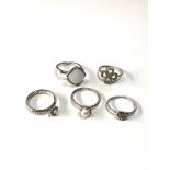 5 silver pandora rings