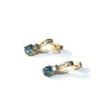 9ct gold gem set earrings