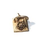Vintage 9ct gold telephone charm 5.6g