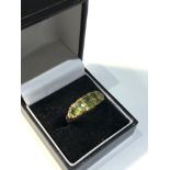 9ct gold peridot diamond ring 5.8g