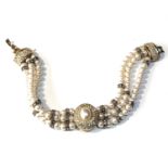 Vintage Christian Dior pearl and stone set bracelet in good condition