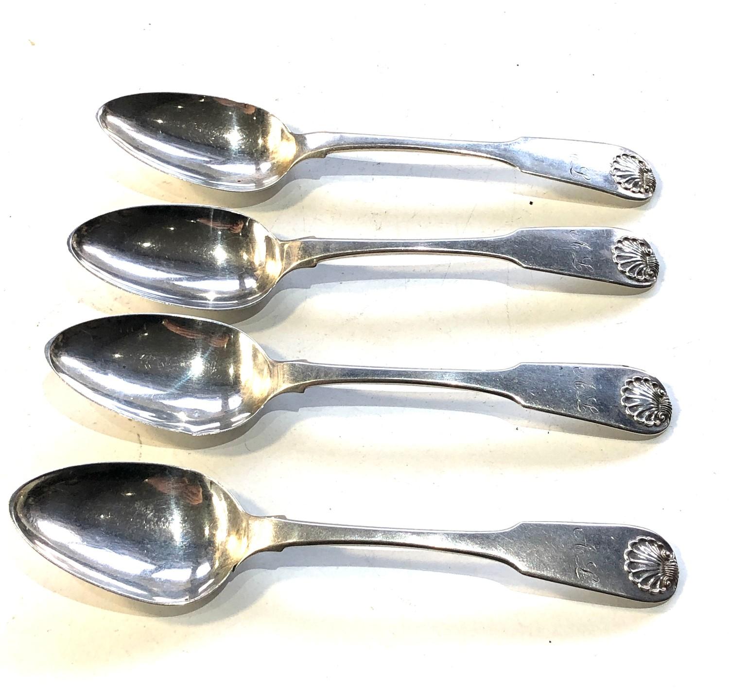 4 Antique Georgian Scottish silver tea spoons 73g