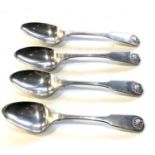 4 Antique Georgian Scottish silver tea spoons 73g