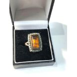 Antique 9ct gold stone set ring weight 7.5g