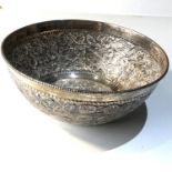 Ornate embossed sterling silver fruit bowl measure approx 19cm dia height 7.5cm weight 280g