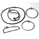 5 pandora bracelets and necklaces