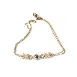 14ct gold diamond eye bracelet weight 2.9g