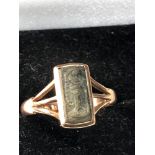 antique 9ct rose gold carved hard-stone cameo ring