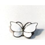 Small norway silver and enamel butterfly brooch by edelmetall measures approx 2.6cm by 1.7cm in good