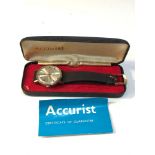 Boxed Accurist automatic day date gents wristwatch 21 jewel the watch winds and ticks but no