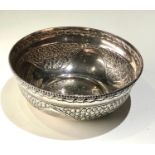 Silver fruit bowl measures approx 18cm dia height 7cm marked silver weight 200g