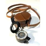 ww2 1942 dated british military compass in leather case fluid filled maker E.A.C