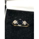 18ct & plat diamond and sapphire ring 3g