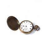 Antique gold plated cased waltham giant pocket watch balance will spin does tick but sold as parts