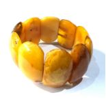 Egg yolk amber bracelet each panel measures approx 4.2cm by 2.6cm wide weight 57g