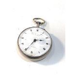 Antique silver cased verge fusee pocket watch parts spares or repair