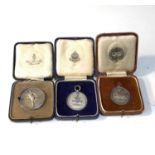 3 boxed silver military sports medals