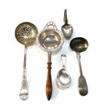 Selection of silver spoons includes caddy shifter etc please see images for details