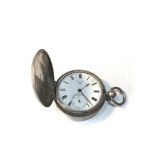 Antique silver full hunter cased Rotherhams London pocket watch balance will spin does tick but sold