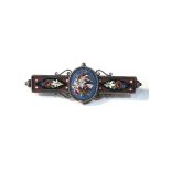 Antique silver and micromosaic brooch measures 6.2cm good condition