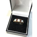 9ct gold opal and garnet dess ring weight 2.7g