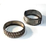 2 silver victorian cuff bangles hinge on 1 has stress wear please see images