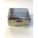 Small antique silver cigarette box measures approx 8.5cm by 7.5cm height 3.8