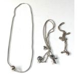 3 silver pandora necklaces