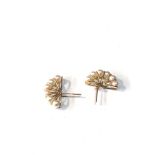 9ct gold pearl fan earrings