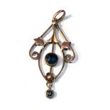 9ct gold sapphire pendant