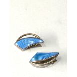 small Norway silver and enamel earrings