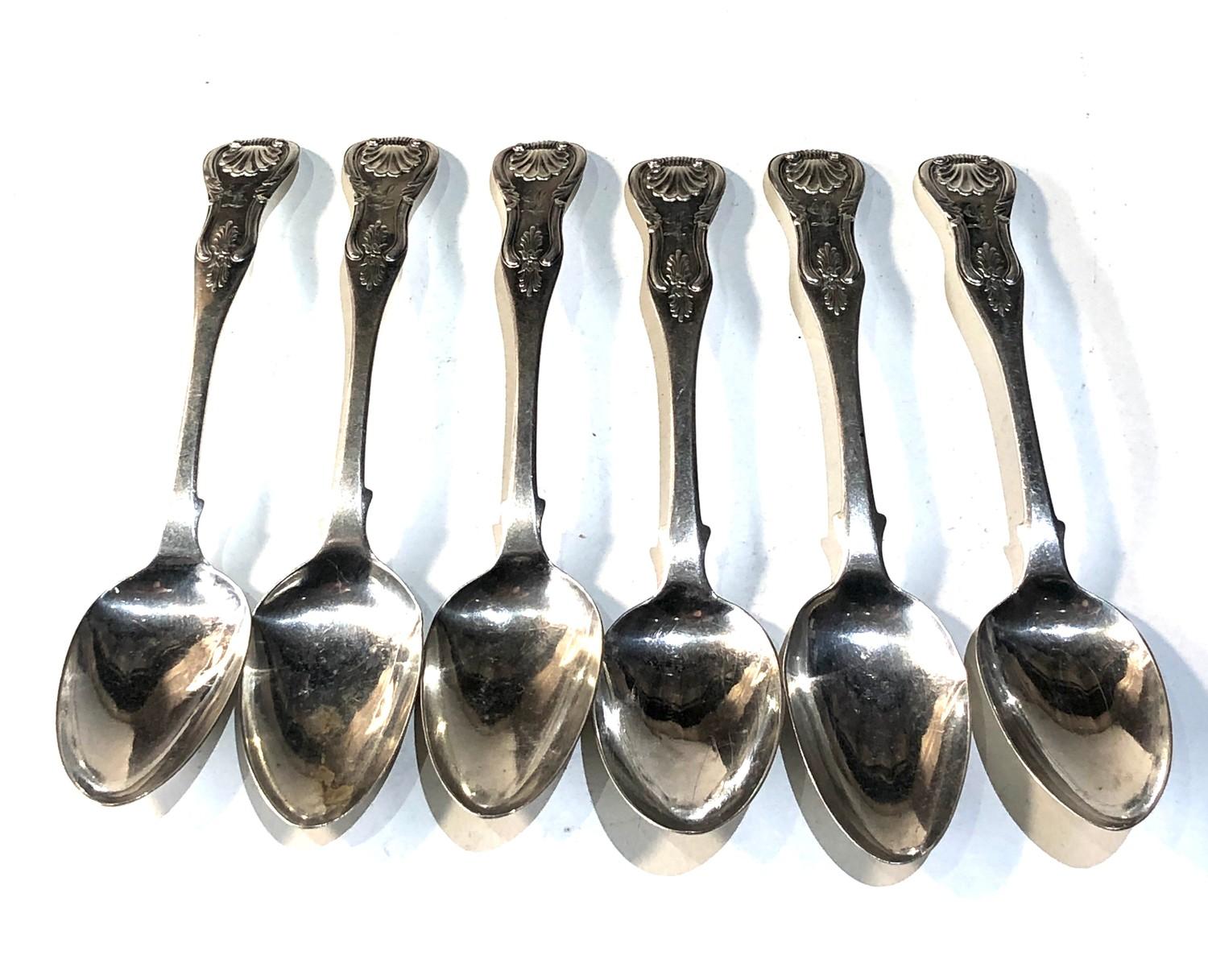 Set of 6 Georgian Scottish silver tea spoons age related marks creases etc weight 90g