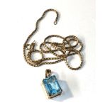 9ct gold gem set pendant and 9ct gold chain total weight approx 10g