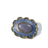 Antique gold 7 enamel mourning brooch measures approx 4.4cm by 3.4cm xrt as 12ct weight 14g