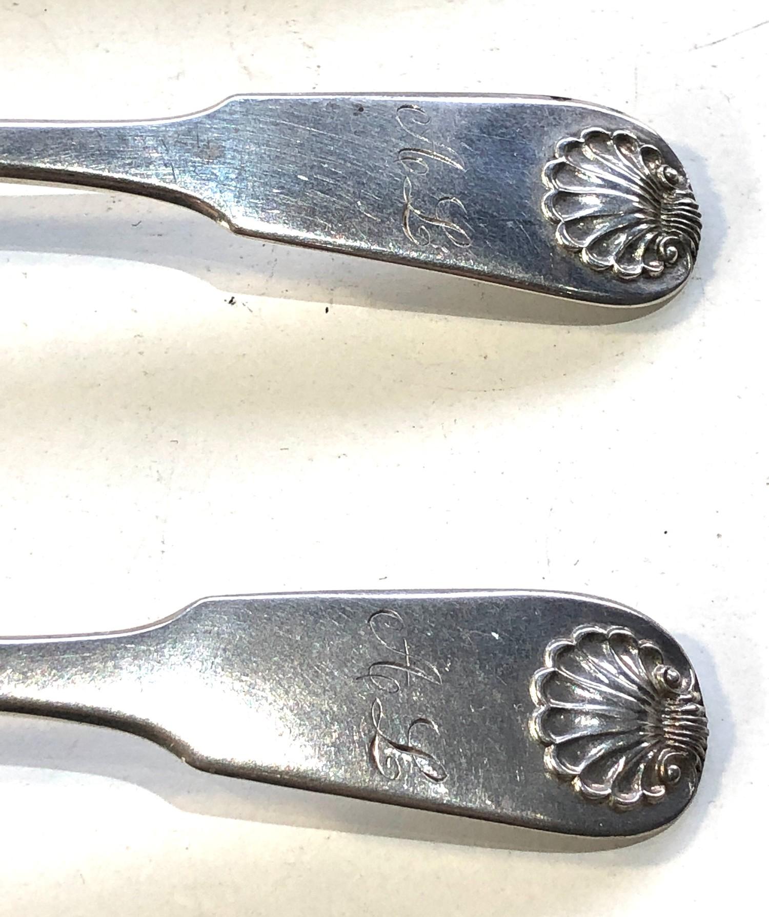 4 Antique Georgian Scottish silver tea spoons 73g - Image 2 of 3