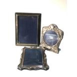 3 vintage silver picture frames largest measures approx 21cm by 16cm