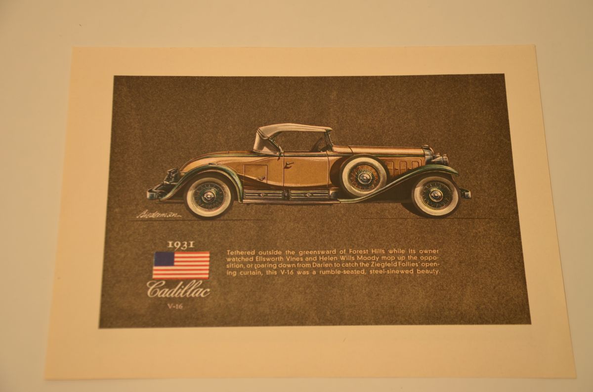 "1930 Bentley 8-Liter" & "1931 Cadillac V16" 2 sided poster - Image 2 of 2