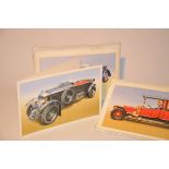 6 oversized, classic Rolls-Royce postcards with envelopes