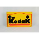 Enamel sign KodakThis enamel Kodak sign has 4 mounting holes. Excellent condition, only missing