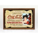Advertisement on mirror "Delicious Coca-Cola"Advertisement printed on mirror - "Delicious Coca-Cola,