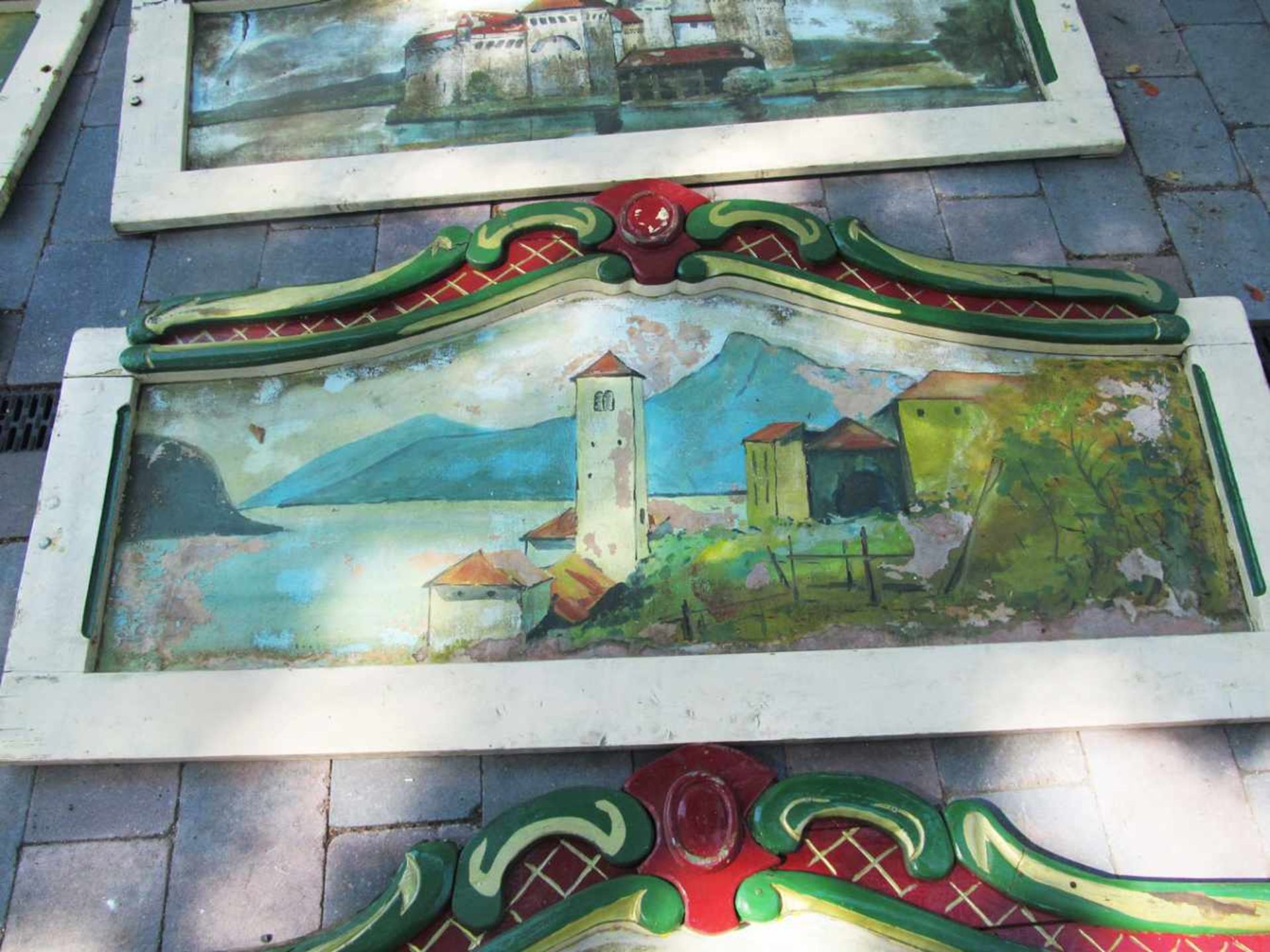 9 Panels from upper part of carrouselUpper part of carrousel, 9 pieces with landscape art. 100 x - Bild 7 aus 10