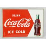 U.S.A. made tin metal Coca-Cola signThis U.S.A. made Coca-Cola sign is made from tin metal and has 6