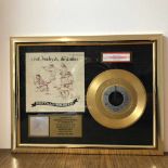 Bob Marley & The Wailers - Buffalo Soldier framed Golden record.Bob Marley & The Wailers - Buffalo
