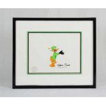 Original, signed Duffy Duck Celluloid paintingThis is an original, hand painted animated film art on