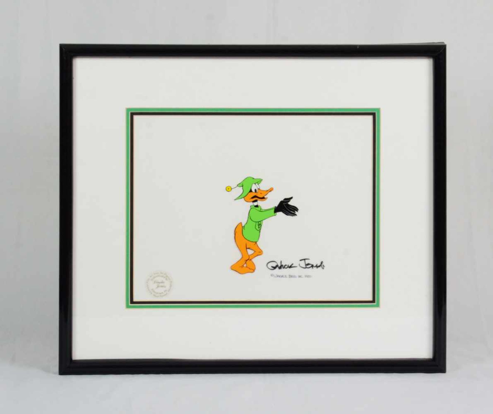 Original, signed Duffy Duck Celluloid paintingThis is an original, hand painted animated film art on