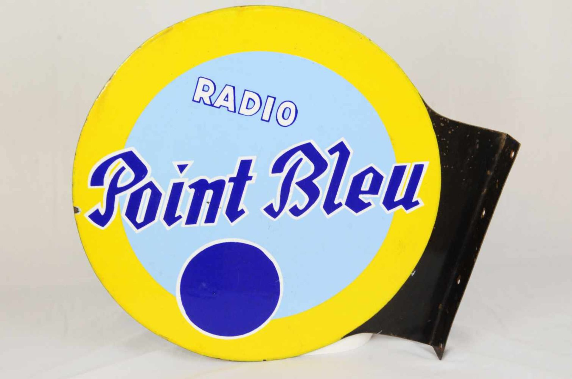 Two-sided enamel sign Radio Point BleuThis two-sided enamel sign Radio Point Bleu has a side - Bild 2 aus 3