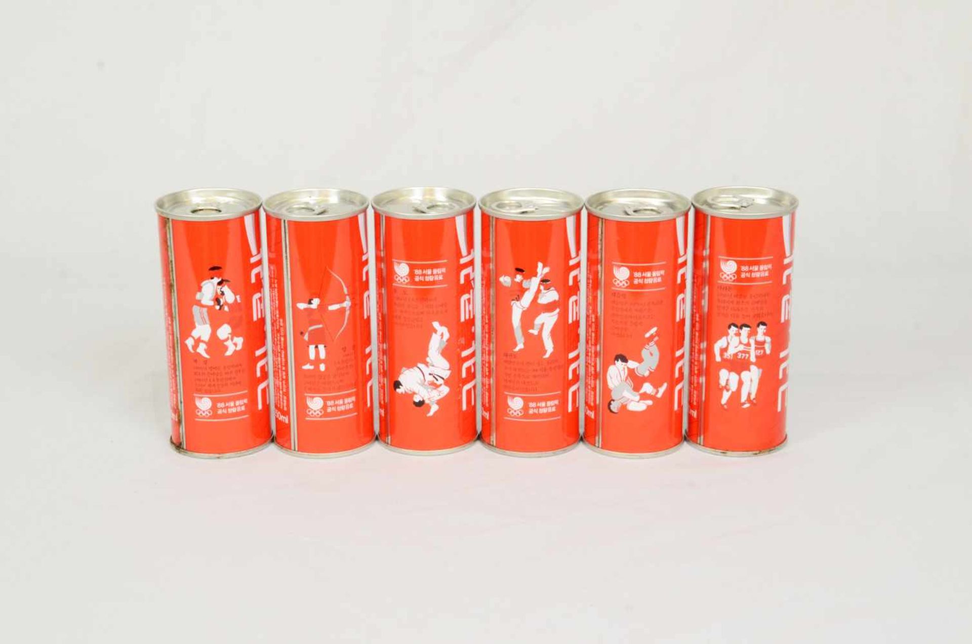 A set of 6 Coca-Cola cans from 1988 OlympicsA set of 6 Coca-Cola cans from 1988 Seoul Olympics in - Bild 2 aus 5