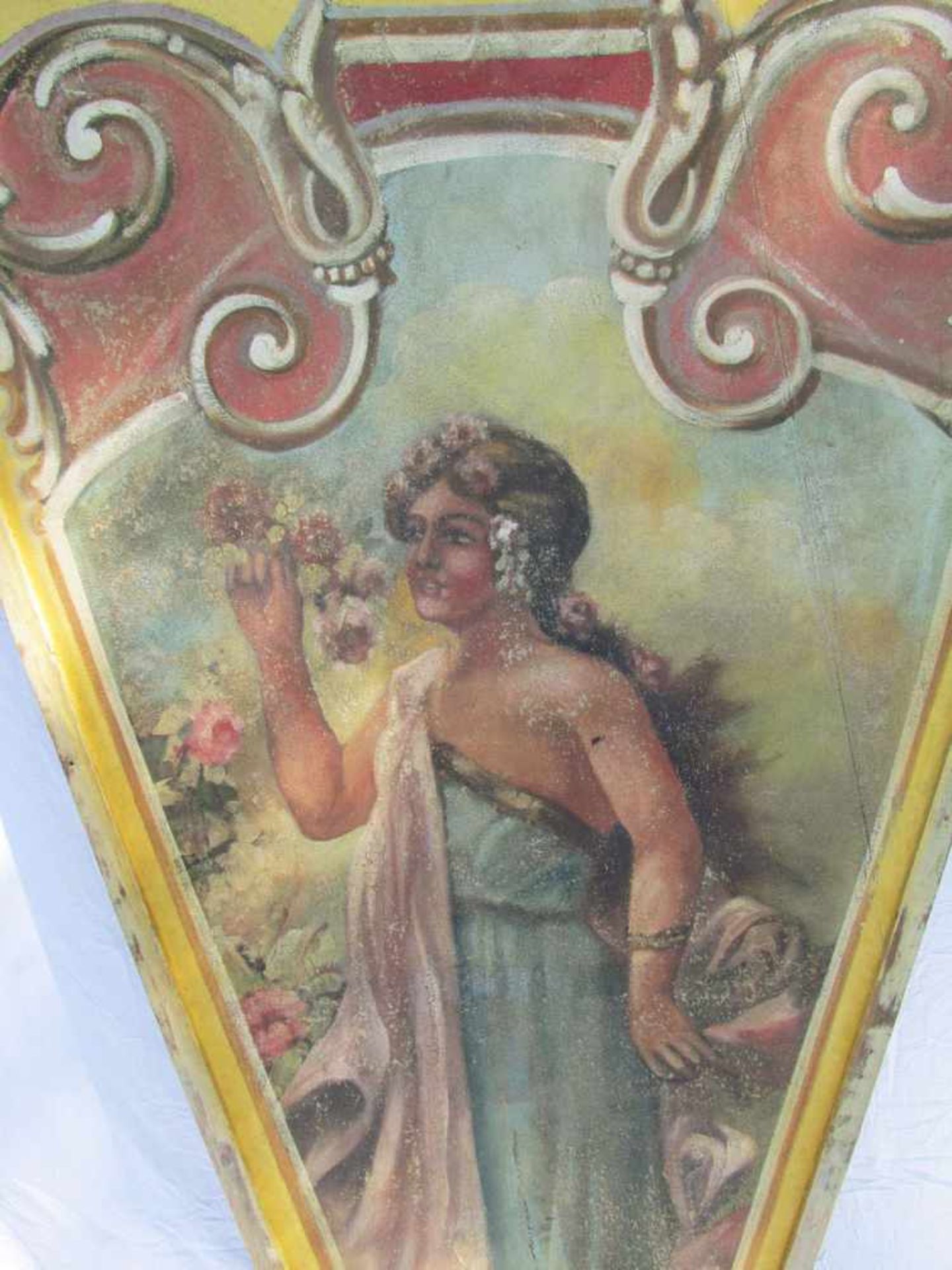 Linen carousel ceiling panelLinen carousel ceiling panel from ca. 1920. Good condition. 184 x 147 - Bild 2 aus 5